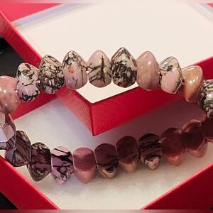 This is a rhodonite bracelet